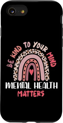 Vista 18 de iPhone 16 Mental Health Matters Rainbow Be Kind To Your Own Mind Case