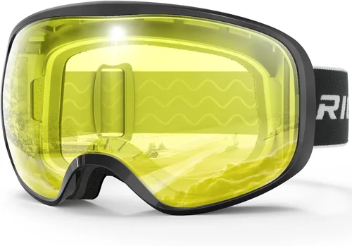 Vista 17 de Gafas de esquí de snowboard para hombres, mujeres, adultos, jóvenes, sobre gafas OTG/100% protección UV, antivaho/visión amplia