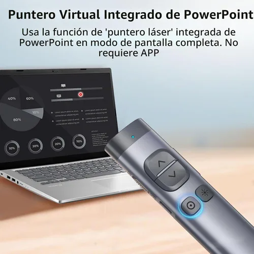 Vista 5 de Norwii Control remoto universal de presentación N97s, puntero láser digital Verde - BLE&USB-AC