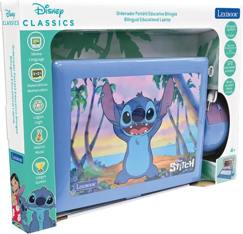 Vista 7 de Lexibook, Disney Stitch, portátil bilingüe y educativo español/inglés, juguete para niños, 170 actividades para aprender, jugar juegos y música