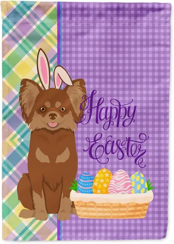 Vista 177 de Caroline's Treasures WDK4925GF Bandera de Pascua Airedale Terrier negra y tostada, tamaño jardín, bandera decorativa para patio exterior, patio