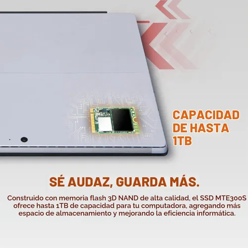 Vista 6 de Transcend MTE300S PCIe 2230 SSD de 256 GB, 2000 MB/s para Steam Deck, Surface Pro