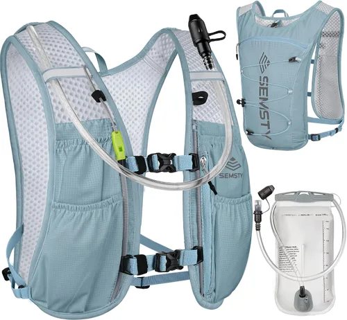 Vista 11 de Chaleco de Hidratación para Correr 5L, Paquete de Chaleco para Correr con Vejiga de Agua de 1.5L, Mochila de Agua Ligera para Senderismo, Correr