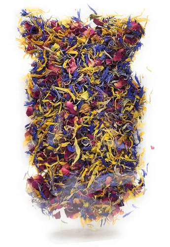 Vista 2 de Mezcla de flores de primavera – Flores comestibles – Rosa, aciano y caléndula – Todo natural, delicias de grado culinario (0.35 onzas) – Calidad