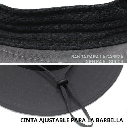 Vista 7 de PFFY Sun Bucket Hats for Men Women UV Protection Sun Hat with Neck Flap Caqui Sólido