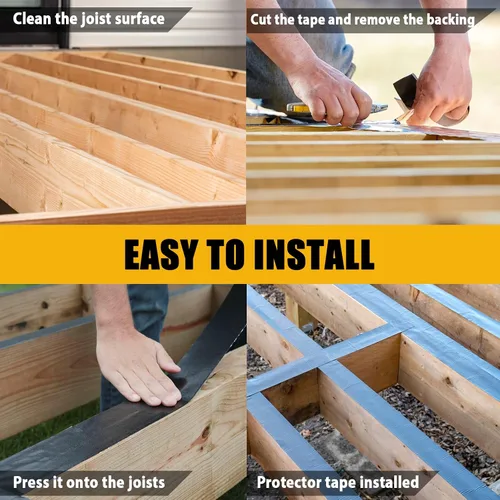 Vista 5 de Cinta para Viguetas - Cinta de Cubierta de Viguetas de Alta Resistencia, 1 Rollo de 4" x 50' de Cinta de Cubierta Impermeable y Resistente a