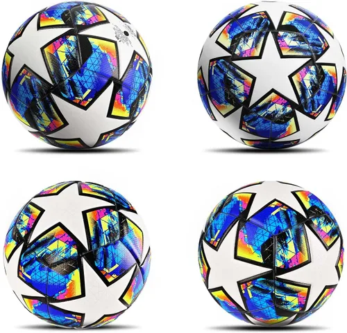 Vista 2 de Fxznacbh Balón de fútbol tamaño 5 para interiores y exteriores, piel sintética impermeable, pelota de partido oficial, con bomba y agujas