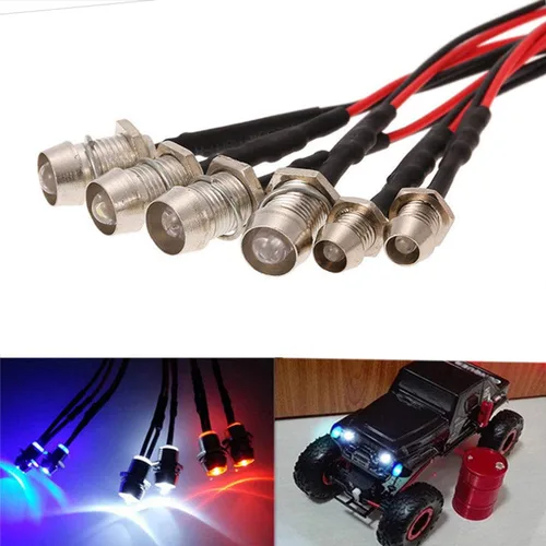 Vista 2 de ShareGoo - Kit de faros delanteros LED de 6 leds, luz trasera compatible con Traxxas HSP Redcat Axial SCX10 1/10 1/12 1/16 RC Car Truck Tank Crawler