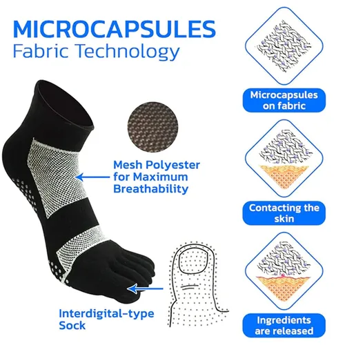 Vista 4 de Calcetines higiénicos alemanes antifun_gal microcápsulas, talla única (1 par-negro)