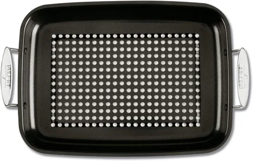 Vista 2 de All-Clad Juego de asador antiadherente para exteriores, 15 x 11 pulgadas, apto para horno y parrilla de 500 F, ollas y sartenes, utensilios