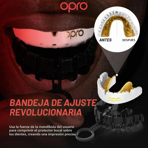 Vista 4 de OPRO Gold Level Moldable Mouth Guard for Braces Premium Fit Age 10+, Impact Sports, MMA and Boxing Mouthguard for Braces, Easy Self-Fit Mouth Guard
