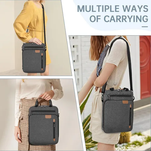 Vista 2 de TORIBIO Funda acolchada para portátil de 15 pulgadas Gris