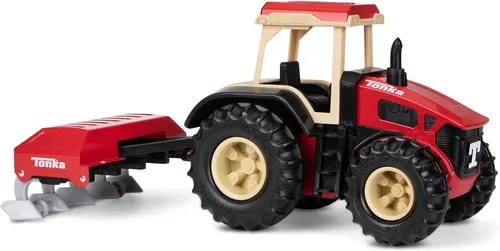 Vista 3 de Tonka Steel Classics Tractor de granja y arado, eExclusivo
