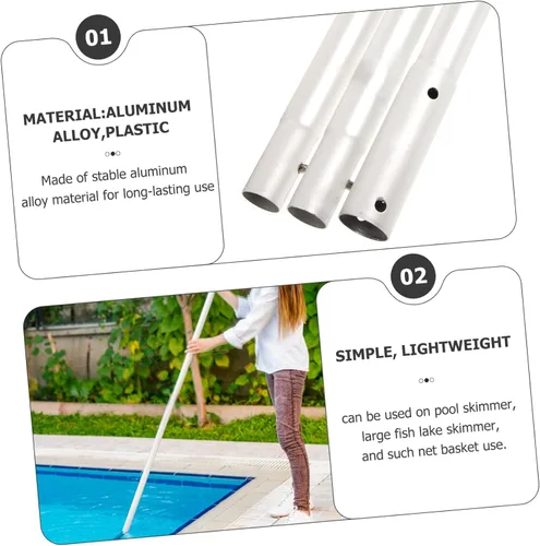 Vista 6 de NOLITOY Lago Skimmer poste de conexión de metal resistente largo poste el 3.3 ft para el mantenimiento de la piscina