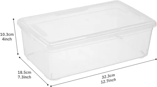 Vista 3 de Caja de almacenamiento con pestillo de 6 cuartos de galón, contenedores de almacenamiento transparentes de plástico con tapas apilables
