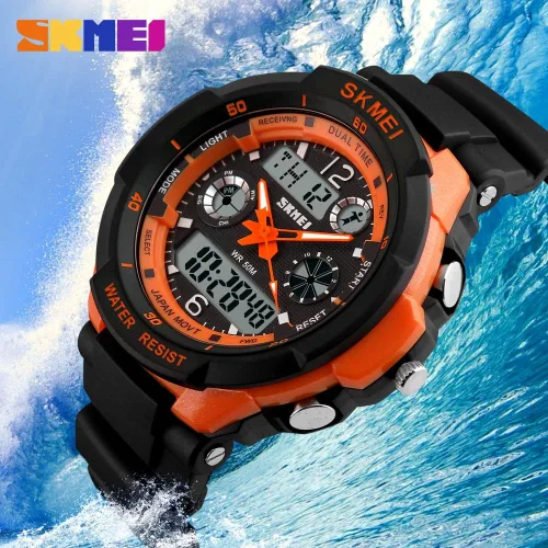 Vista 7 de FANMIS Unisex Sports Watches Military Analog Digital Display Watch Multifunction Dual Time Alarm Stopwatch Backlight 50M Waterproof Outdoor Sports