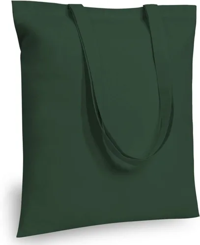Vista 49 de TOPDesign Paquete de 10 bolsas de mano económicas de algodón de 11.8"x13", bolsas de tela ligeras y pequeñas reutilizables para compras de Beige