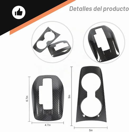 Vista 4 de JeCar Kit de moldura de panel de portavasos interior para Chevrolet Chevy Camaro 2010-2015 Accesorios interiores (fibra de carbono)