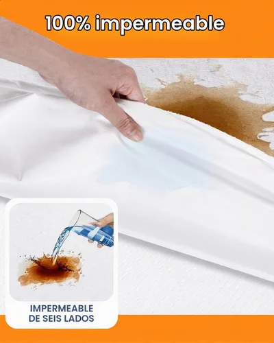Vista 2 de Protector de colchón individual impermeable para bolsillo profundo de 6-9 pulgadas 39"x 75", funda con cierre hermético a prueba de orina