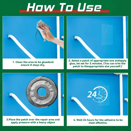 Vista 5 de Cemento de vinilo, pegamento de vinilo de alta resistencia, cemento de PVC impermeable, kit de reparación de parches de piscina de alta resistencia