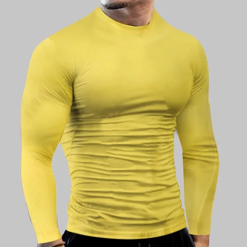 Vista 23 de Camisas de compresión atléticas de manga larga para hombre, capa base, camisa de entrenamiento atlético, camisas de compresión, camisetas deportivas