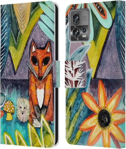 Vista 12 de Head Case Designs Officially Licensed Wyanne Blue Watercolour Bear Animals 2 Leather Book Wallet Case Cover Compatible with Motorola Moto Edge 30