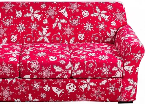 Vista 33 de Fundas elásticas para sofá de 1/2/3 cojines, funda estampada con fundas de cojín de asiento separadas, fundas de sofá lavables, protector de muebles