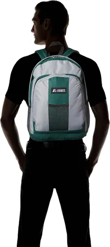 Vista 8 de Everest Equipaje Mochila con frontal y bolsillos laterales, VerdeGris), BP2072-GRNGRY