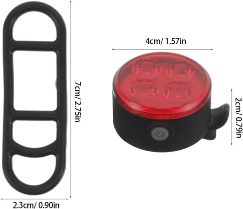 Vista 2 de FRCOLOR Rechargeable Bike Rear Reflector and LED Bicycle Front Tail Light Set USB Waterproof Cycling Safety Warning Lamp for Night Riding Mountain