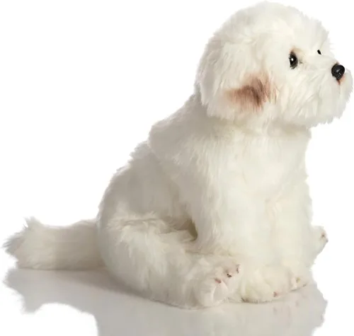 Vista 8 de HollyHOME Peluche maltés realista de perro maltés, regalo para mascotas, 13 pulgadas