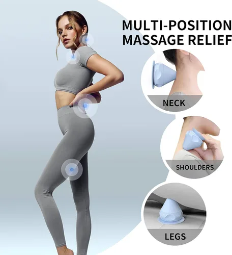 Vista 4 de Bola de auto-masaje montable manos libres con ventosa, masajeador de nudo muscular de dolor de espalda de tejido profundo, liberación miofascial