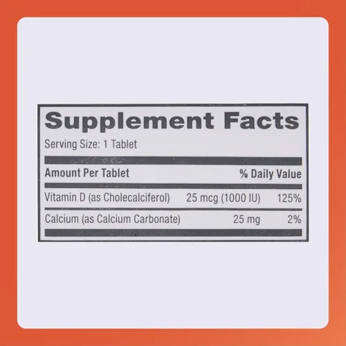 Vista 4 de Rugby Vitamina D3, 25 mcg (1,000 UI) - Suplemento dietético - 100 tabletas (1 paquete)