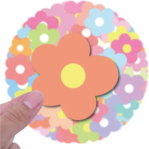 Vista 2 de 60 calcomanías de flores para álbumes de recortes, mini calcomanías con formas de flores para botella de agua, autoadhesivas, manualidades