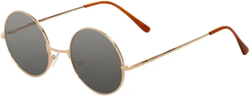 Vista 3 de Gravity Shades Gafas de sol de estilo circular dorado 1811in con montura negra Oro