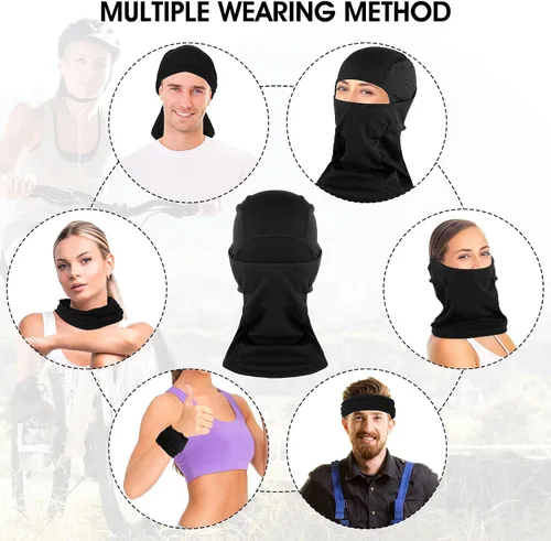 Vista 5 de COMNICO Pasamontañas elástico ajustable para invierno, resistente al viento, bufanda de esquí, protección contra el frío, equipo para hombres