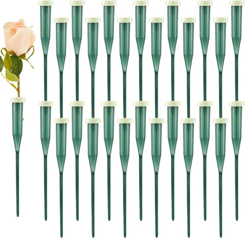 Vista 8 de Tessco for you 90 tubos de agua florales de 6 pulgadas, suministros de flores de plástico para flores frescas con tapa de goma para arreglos