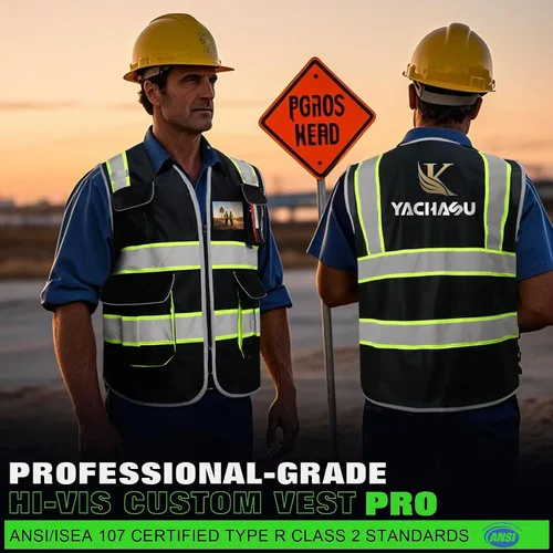 Vista 5 de BeautyWill Chaleco de Seguridad con Logo Personalizado Clase 2 Chaleco Reflectante de Alta Visibilidad Chaleco de Construcción Transpirable