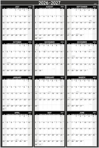 Vista 12 de 2026-2027 Yearly Wall Calendar - Calendar 2026-2027, July 2026 - June 2027