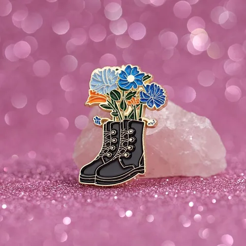 Vista 5 de Creative Flower Plant Enamel Pin Floral Cartoon Brooch Clothing Backpack Badge Fashion Jewelry Gifts For Friends Plant Lovers