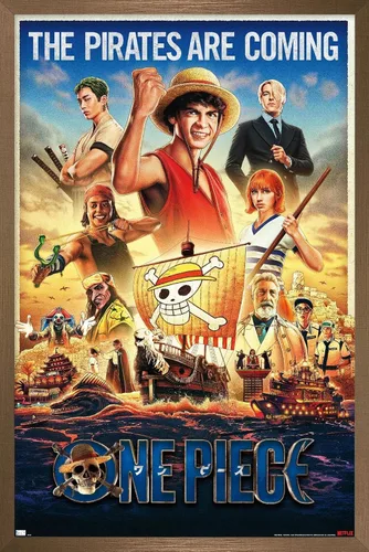 Vista 15 de Trends International Netflix One Piece - Póster de pared de una hoja, 14.72 x 22.37 pulgadas, versión enmarcada de madera de granero Versión
