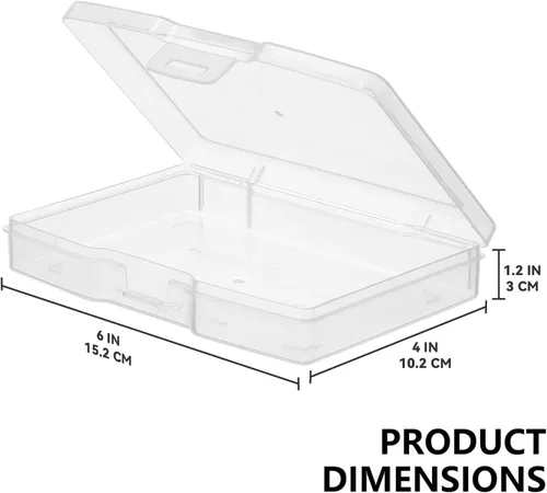 Vista 2 de novelinks Cajas transparentes de almacenamiento de fotos de 4 x 6 pulgadas – Cajas organizadoras de fotos – Caja de almacenamiento de fotos
