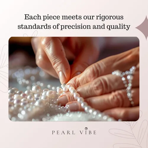 Vista 5 de AAA+ - Collar de perlas blancas de agua dulce de calidad para mujer, perlas blancas redondas de 0.25 a 0.27 pulgadas con cadena de plata de ley 925