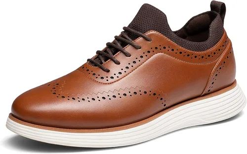 Vista 9 de Bruno Marc Zapatillas de vestir MaxFlex Oxfords para hombre Marrón