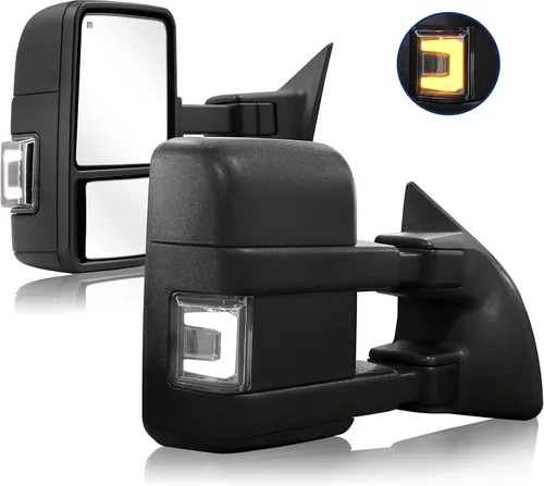 Vista 8 de Espejo de remolque Switchback compatible con 1999-2016 F250 F350 F450 F550 Super Duty Truck Pickup, espejos laterales de remolque ajustables