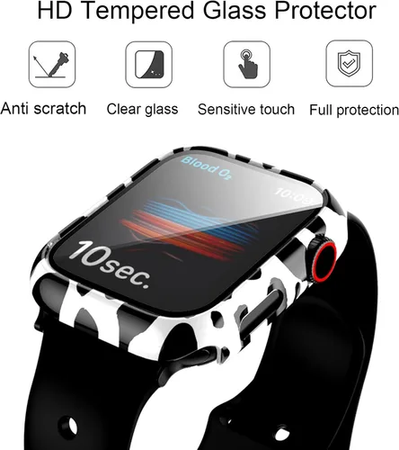 Vista 4 de Funda protectora compatible con Apple Watch de 1.575 pulgadas (1.575 in), SE Series 6, 5, 4, bonita funda protectora con estampado de vaca