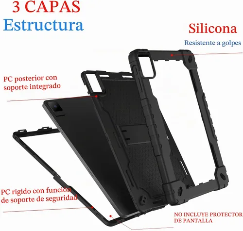 Vista 8 de Mignova - Funda para tablet TCL Tab Pro 5G, soporte giratorio integrado, correa de hombro, correa de mano, híbrida a prueba de golpes, para niños