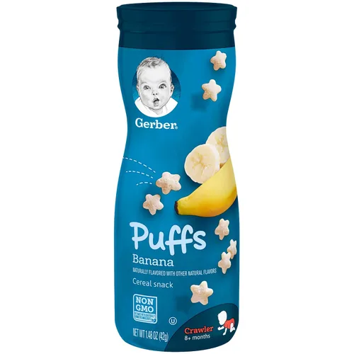 Vista 7 de Gerber Bolsas de comida para bebés, paquete variado de aperitivos para niños pequeños (18 unidades) Gerber Baby Snacks Puffs Paquete variado