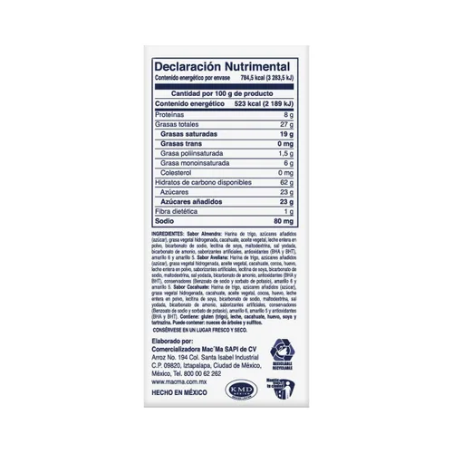 Vista 2 de Mac'ma Figuras, Galletas Mexicanas, Caja de 5.29 oz, 5.29 oz