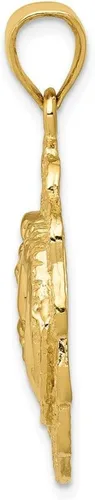 Vista 2 de Colgante de oro amarillo de 14 k con cabeza de caballo maciza en herraduras, 1.260 in x 0.945 in, Metal, No es una piedra preciosa