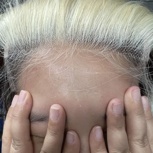 Vista 20 de BEEOS Frontal de Encaje HD de 13 x 4 pulgadas Solamente, cabello humano virgen lacio de color rubio 613, línea de cabello prearrancado de 0.10mm